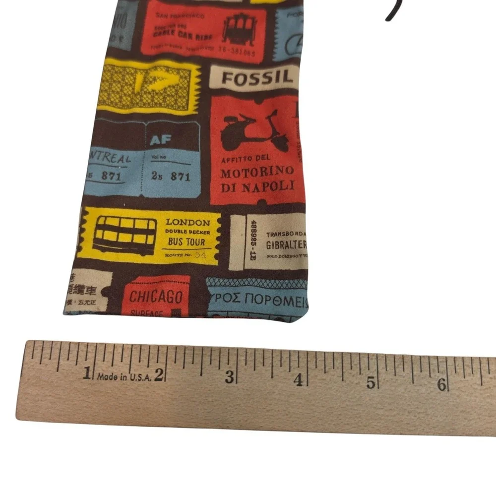Fossil Glasses Sunglasses Pouch Multicolor Microfiber Drawstring Travel Print